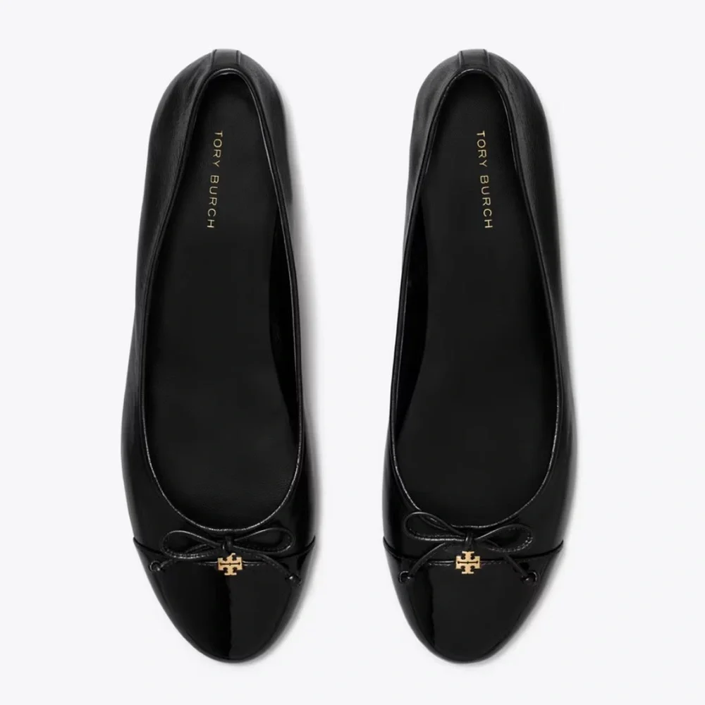 Tory Burch Black Leather Ballet Flats CAP-TOE BALLET size 11 gently used